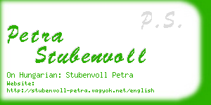 petra stubenvoll business card